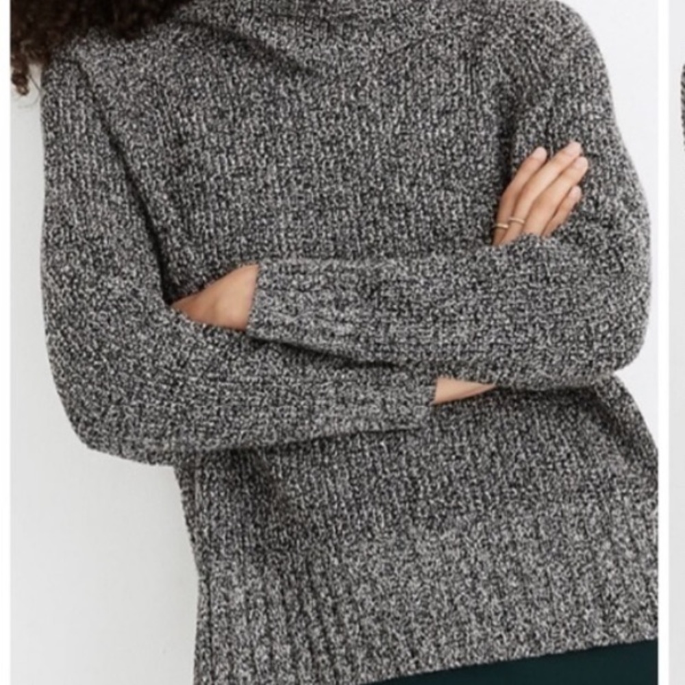 Madewell Gray Sweater with Split-Back Design